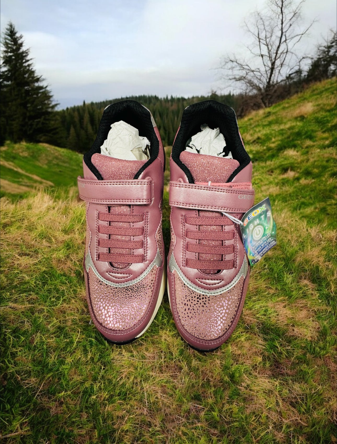 Geox J SPACECLUB G.E - PE.GBK+SY.SU Kinder Sneaker in Rosa / Silber Herstellernummer : J368VE OAJAU C8217 ( Letzte Stück ) - Lieber Deem Billiger Shop