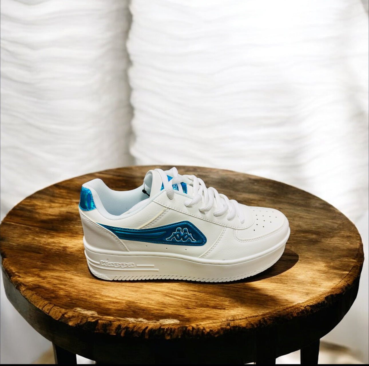 Kappa Plateau Sn Damen Sneaker in Weiß/Blau Herstellernummer: 90 9276 38 ( Letzte Stück ) - Lieber Deem Billiger Shop