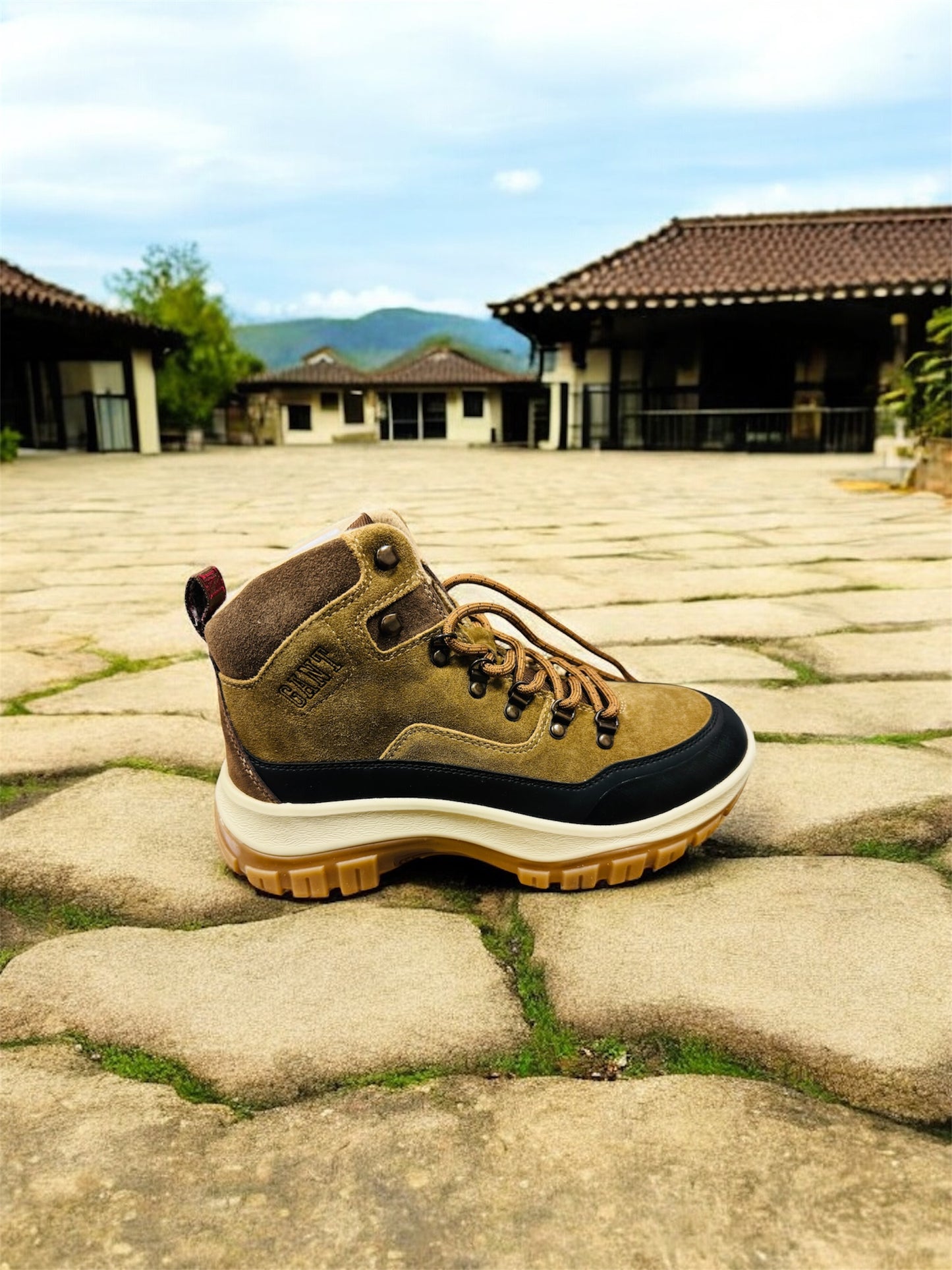GANT HILLARK Herren Schnürstiefelette - warm khaki Suede + Rubber Herstellernummer : 27643343 ( Letzte Stück ) - Lieber Deem Billiger Shop