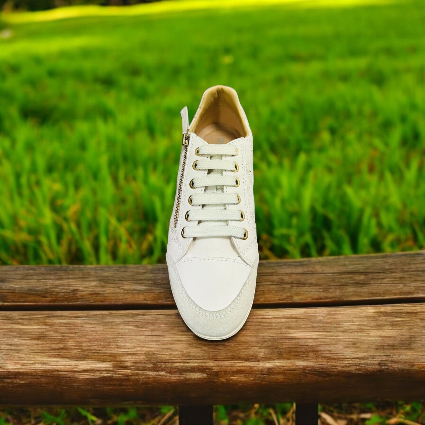 Geox Respira Damen Sneaker in Weiß D MYRIA C - NAPPA+ SUEDE Herstellernummer: D0268C 08522 C1352( Letzte Stück ) - Lieber Deem Billiger Shop