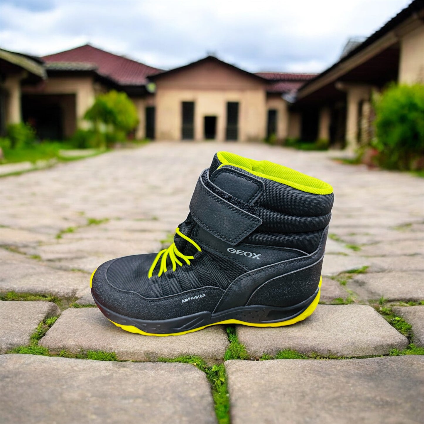 Geox Amphibiox J SENTIERO B.B ABX B - NYL+DBK Kinder Stiefeln in Black/Lime Herstellernummer: J46FSB OFUCE C0802 ( Letzte Stück ) - Lieber Deem Billiger Shop
