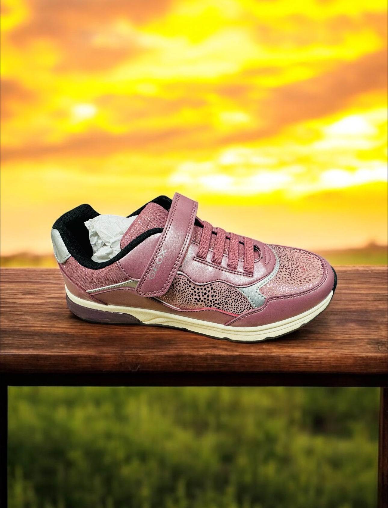 Geox J SPACECLUB G.E - PE.GBK+SY.SU Kinder Sneaker in Rosa / Silber Herstellernummer : J368VE OAJAU C8217 ( Letzte Stück ) - Lieber Deem  Billiger Shop
