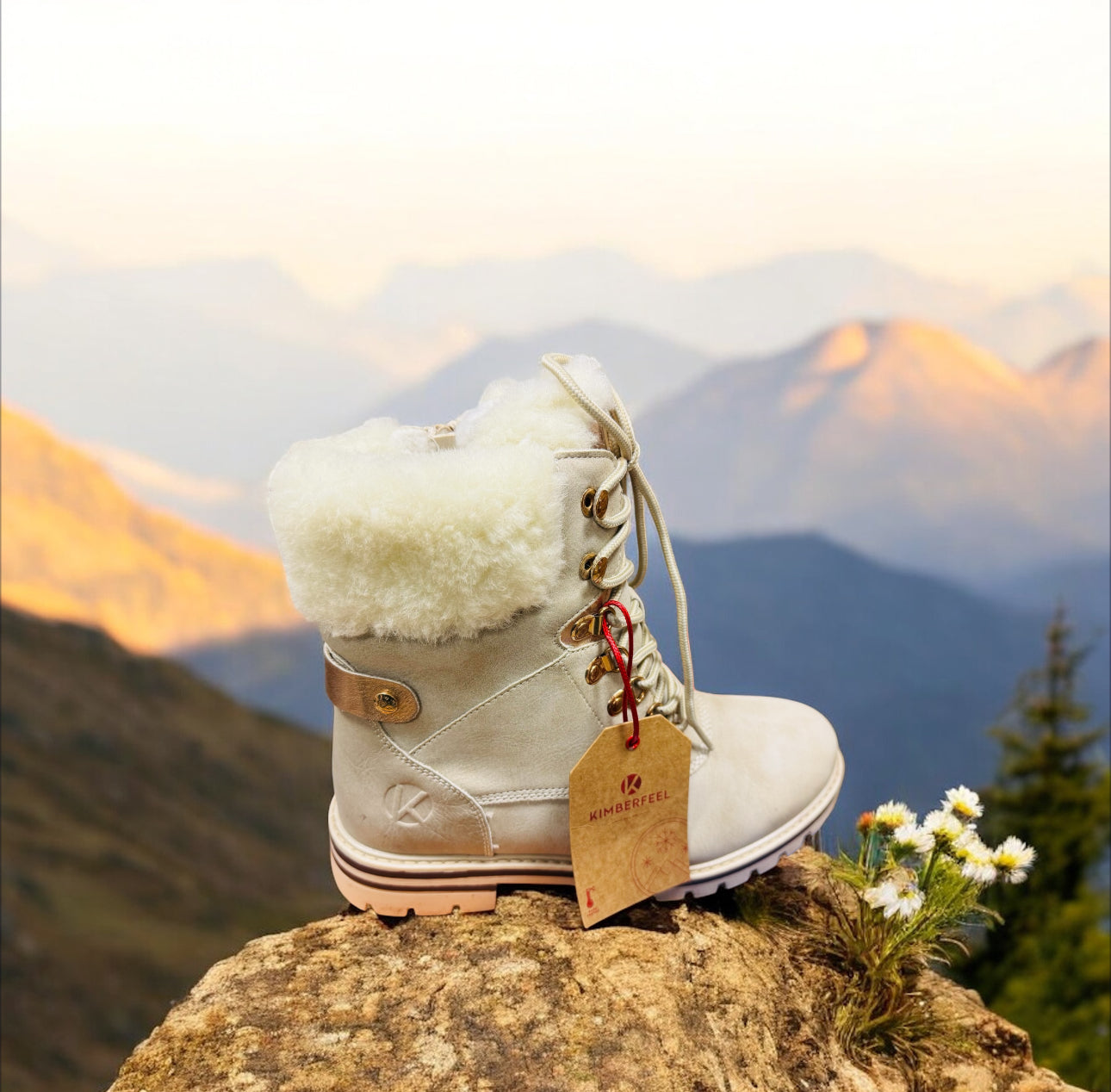 Kimberfeel Flavie Damen Winterstiefel in Creme ( Letzte Stück ) - Lieber Deem  Billiger Shop