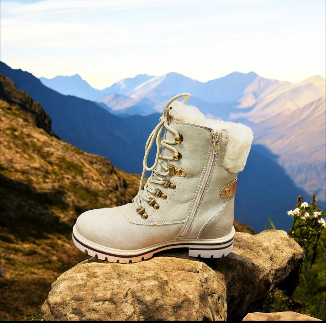 Kimberfeel Flavie Damen Winterstiefel in Creme ( Letzte Stück ) - Lieber Deem  Billiger Shop