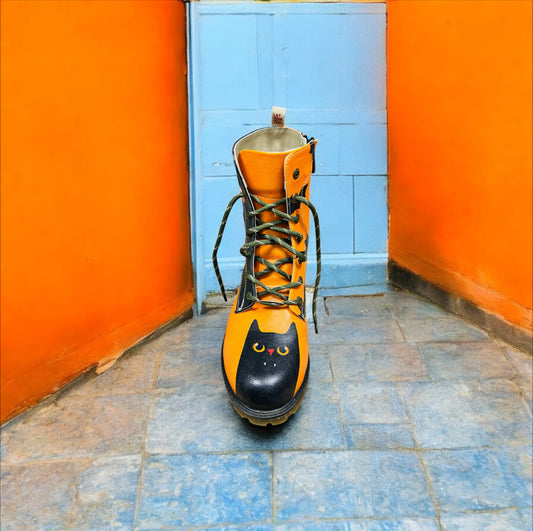 Goby Damen Stiefel in Orange/Schwarz Herstellernummer: WMAT114/39 ( Letzte Stück ) - Lieber Deem  Billiger Shop