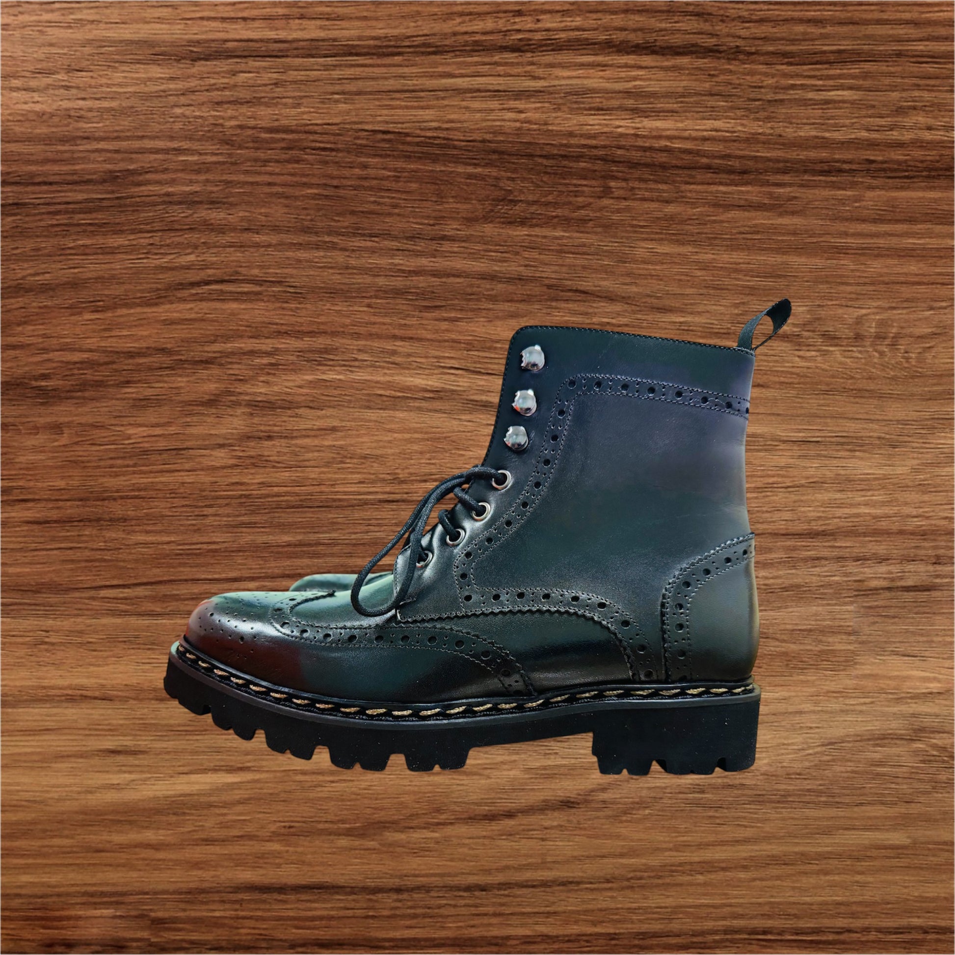 British Passport Wing Tip Derby-Stiefel Schwarz für Herren Hergestellt in Italien Herstellerartikel BP1281 - Lieber Deem  Billiger Shop