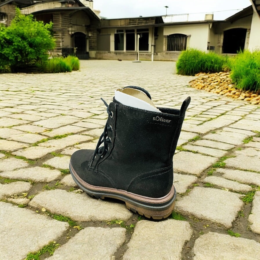 S.Oliver Damen Schnürboots in Schwarz Herstellernummer : 5-25204-41/1/39 ( Letzte Stück ) - Lieber Deem  Billiger Shop