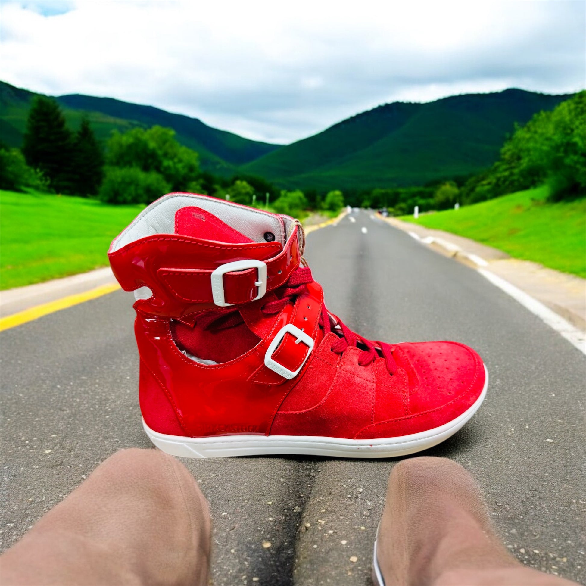 Birkenstock Thessaloniki Damen Sneaker in Rot Herstellernummer : 1004558 ( Letzte Stück ) - Lieber Deem  Billiger Shop