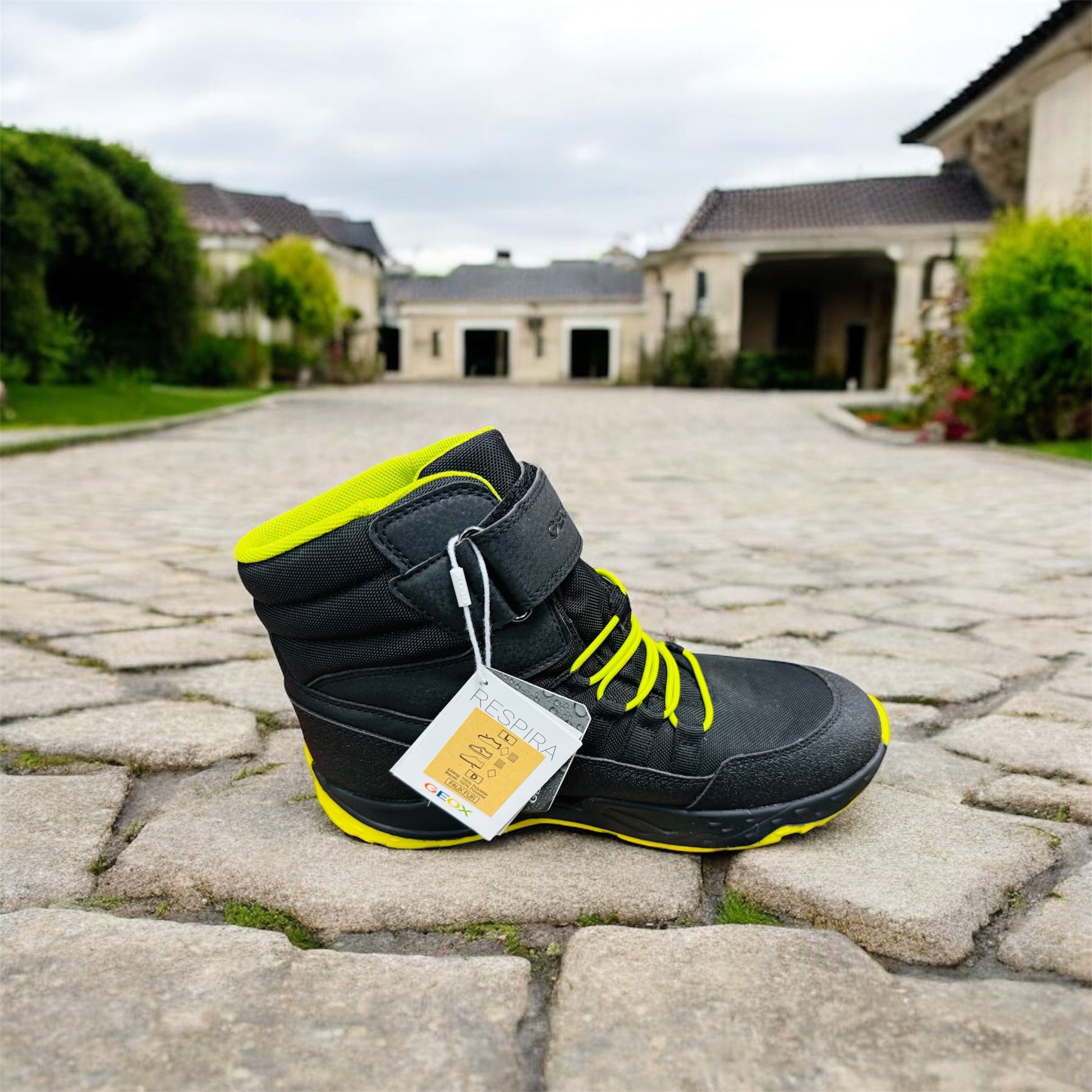 Geox Amphibiox J SENTIERO B.B ABX B - NYL+DBK Kinder Stiefeln in Black/Lime Herstellernummer: J46FSB OFUCE C0802 ( Letzte Stück ) - Lieber Deem  Billiger Shop
