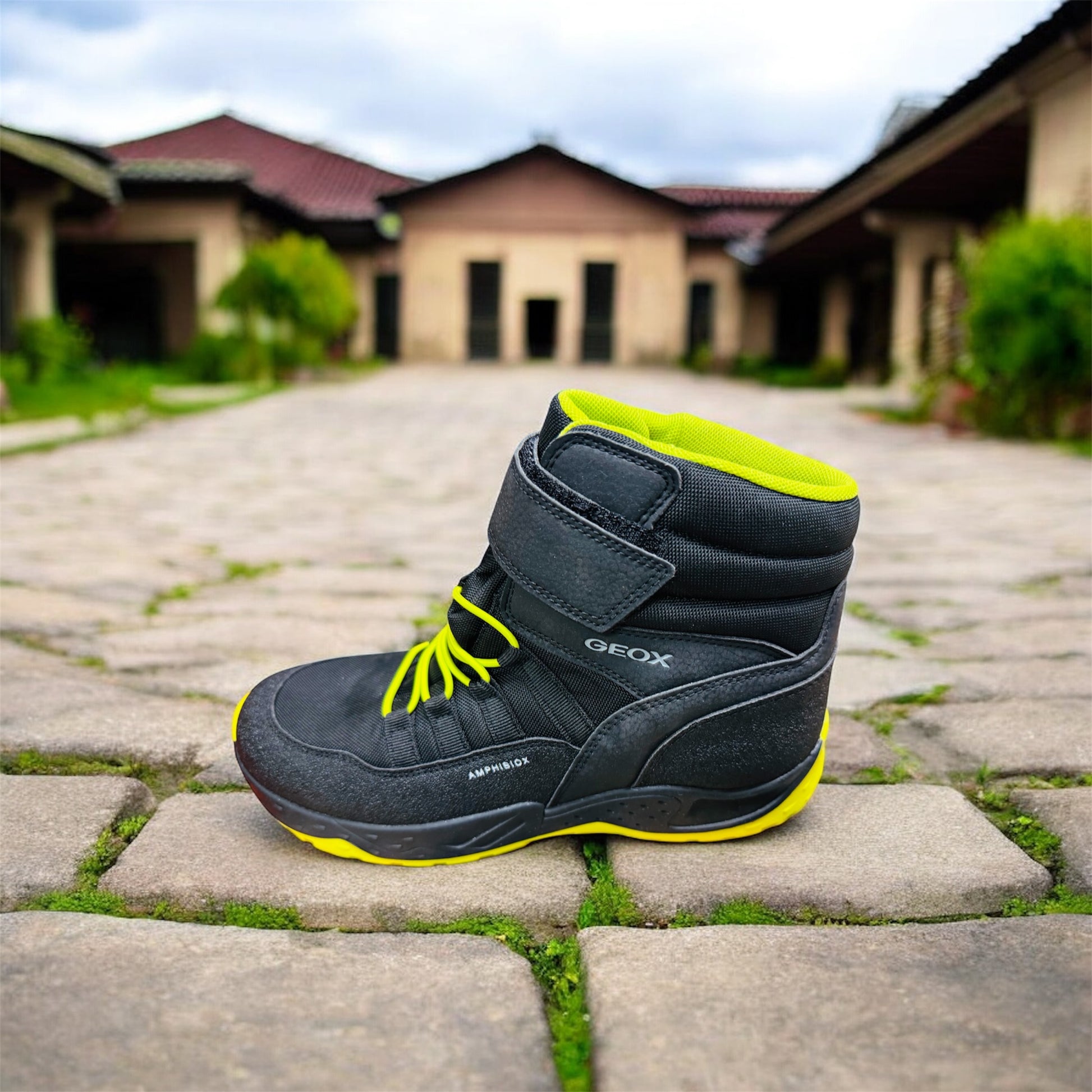 Geox Amphibiox J SENTIERO B.B ABX B - NYL+DBK Kinder Stiefeln in Black/Lime Herstellernummer: J46FSB OFUCE C0802 ( Letzte Stück ) - Lieber Deem  Billiger Shop